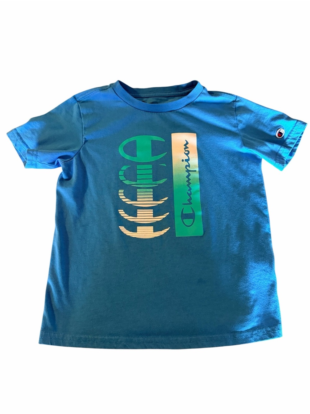 Champion Boys' Blue Logo Graphic Tee Size 6 (Boys)